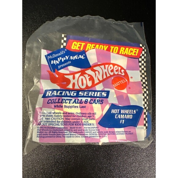 1993 McDonald’s Hot Wheels Camaro #1 Happy Meal Toy Sealed - Picture 1 of 10